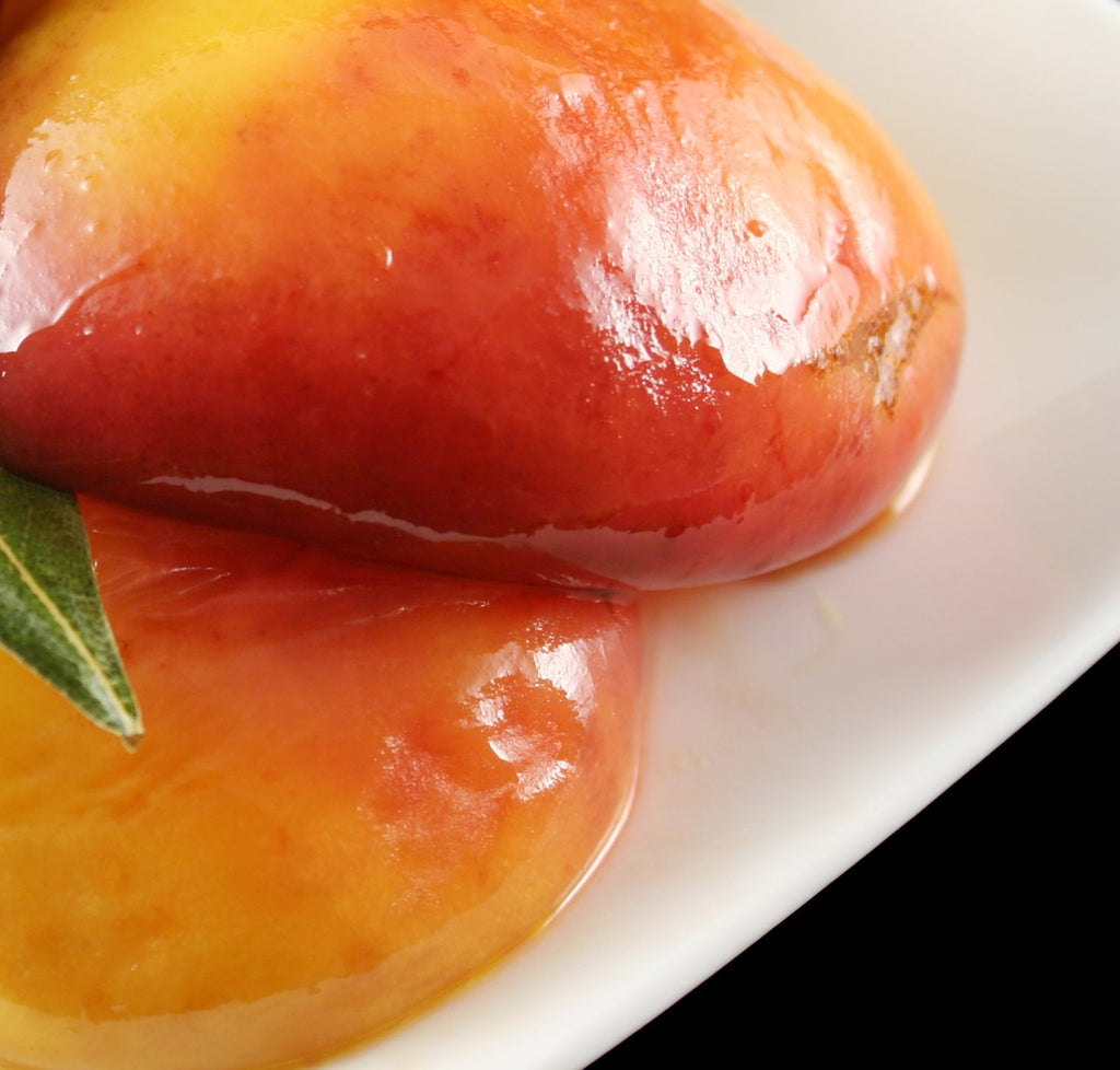 Organic Peaches Poached in Wine & Organic Pepper