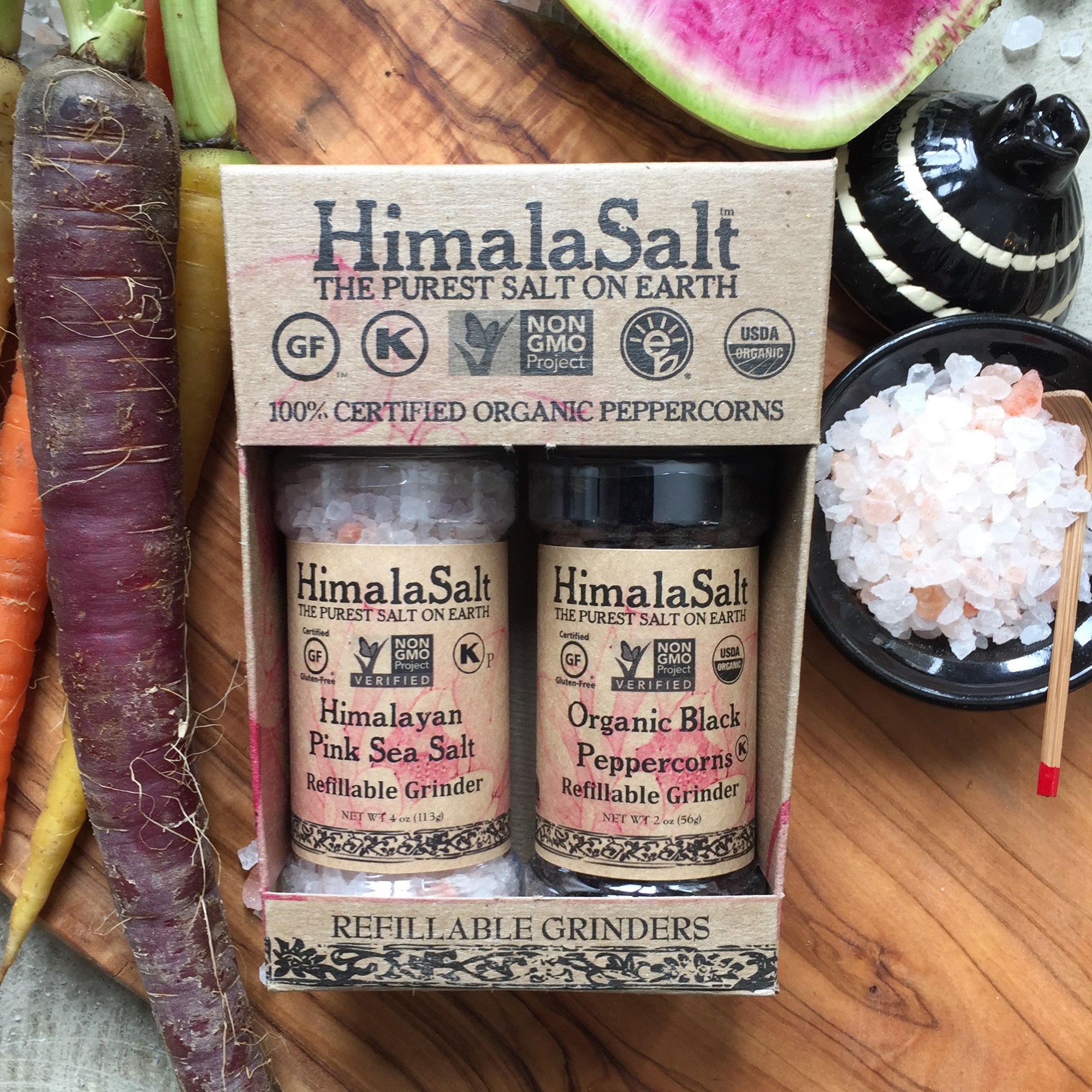 Himalayan Salt and Pepper Grinder Set